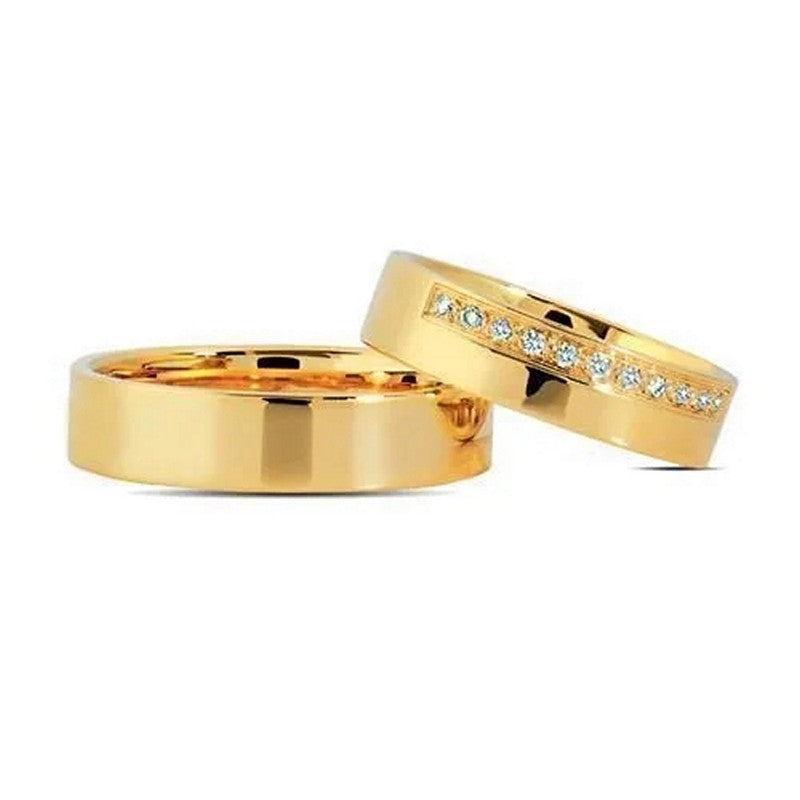 Eksklusive Nuran vielsesringe i 14 kt guld med 0,11 ct diamanter